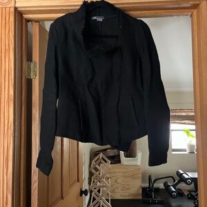 Vince Black Jacket with fringe detail